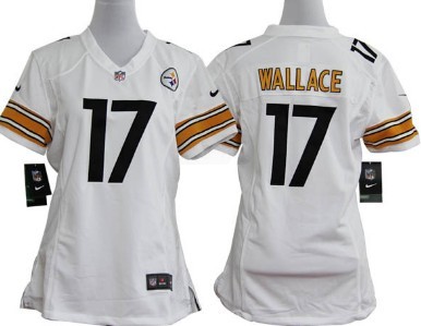 Pittsburgh Steelers 17 Mike Wallace White Game Womens Team Nike Jerseys
